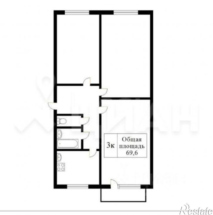 3-комн квартира ул Кирова, 184,  д. 184