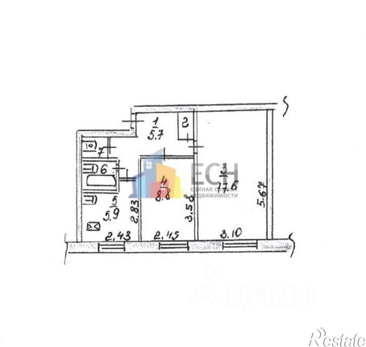 2-комн квартира улица Маршала Жукова, 12,  д. 12