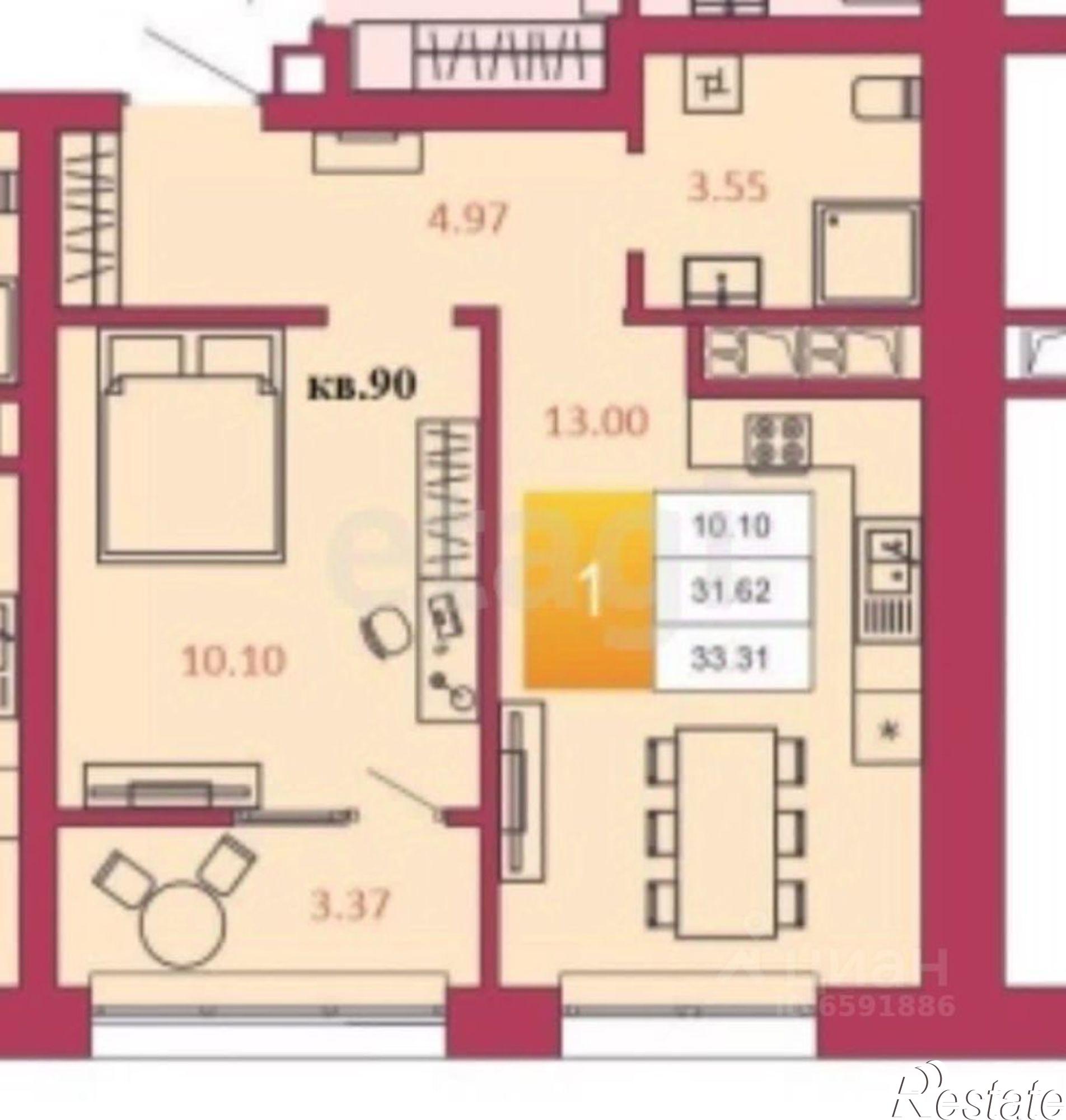 Купить квартиру за 6 100 000 рублей на Калужское шоссе, 20 к2