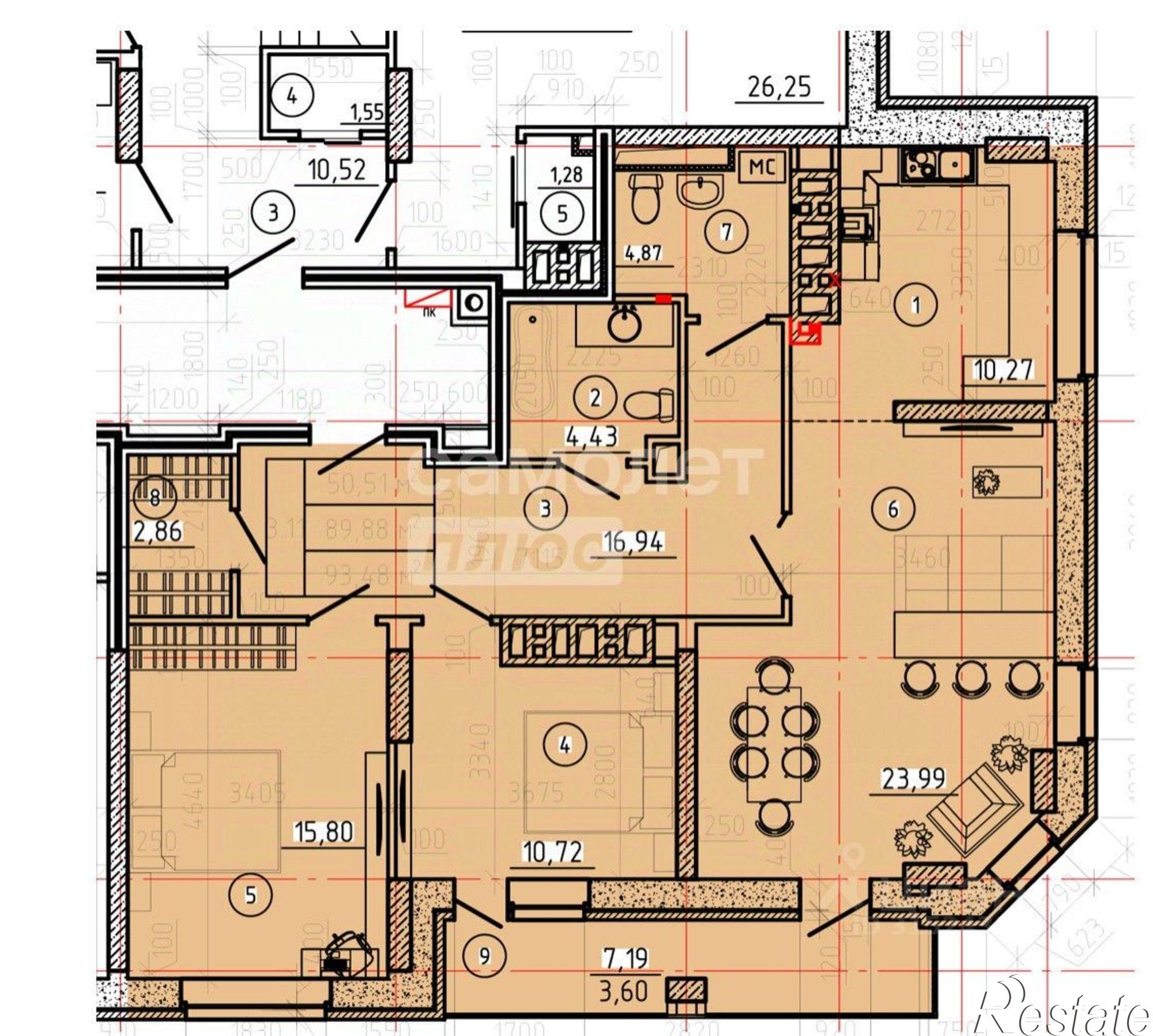 Купить квартиру за 22 380 000 рублей на проспект Ленина, 93