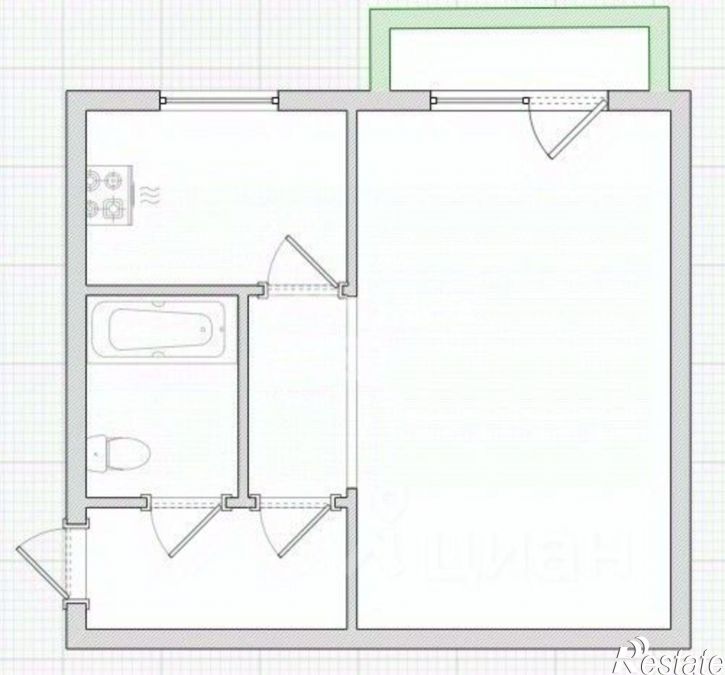 1-комн квартира улица Циолковского, 2В,  д. 2В