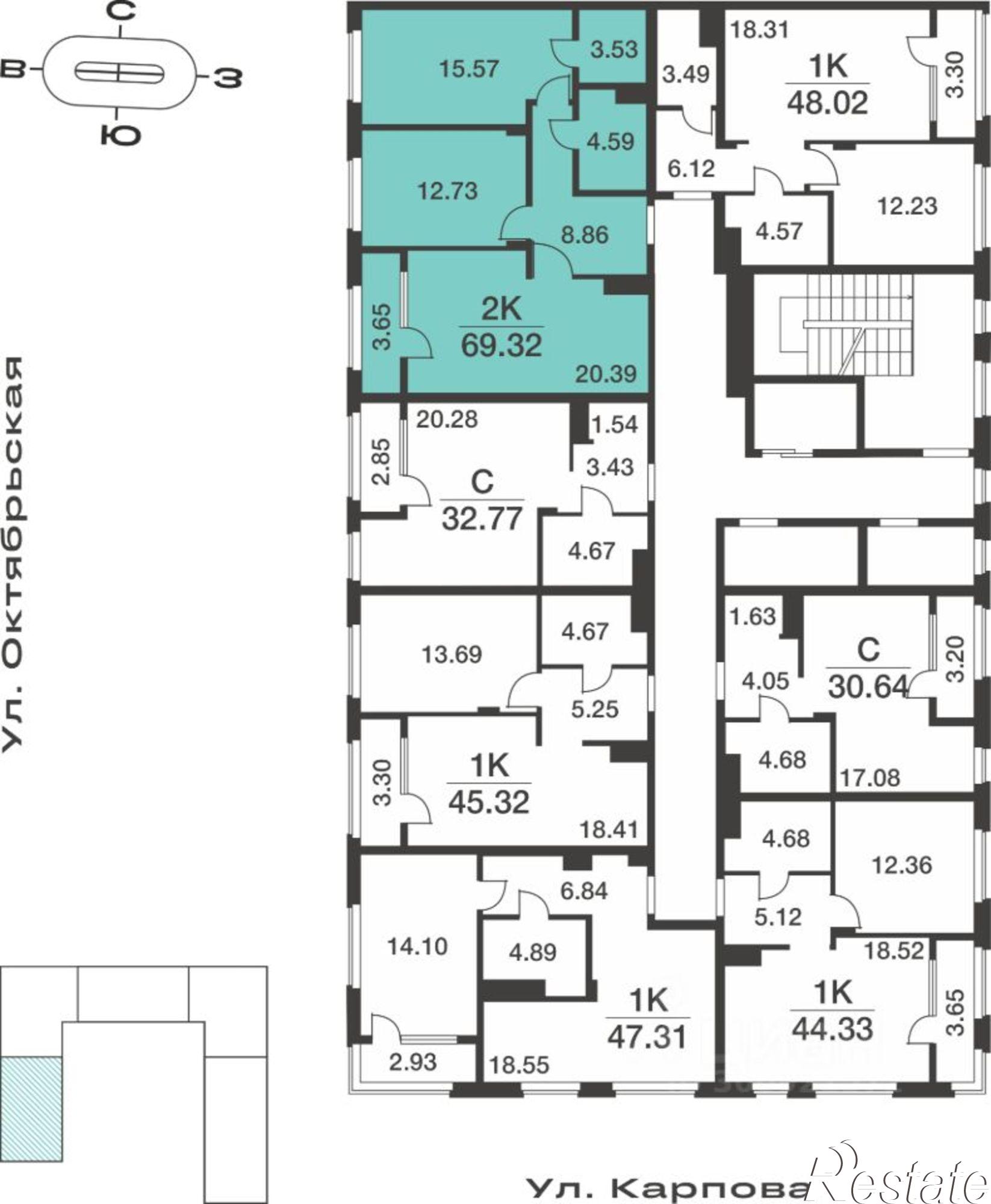 Купить квартиру за 7 625 200 рублей на ул Карпова, 98 3