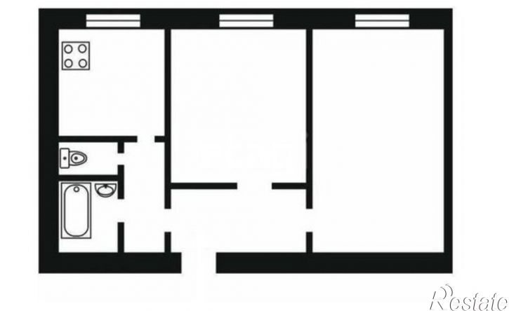 2-комн квартира посёлок Скуратовский, посёлок Победа, Октябрьская улица, 9