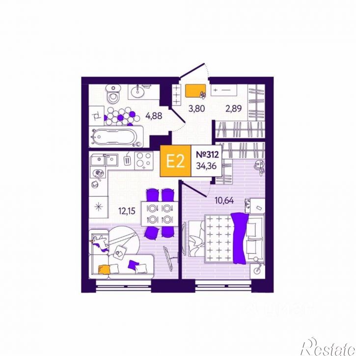 1-комн квартира в новом доме посёлок Горелки, Большая улица