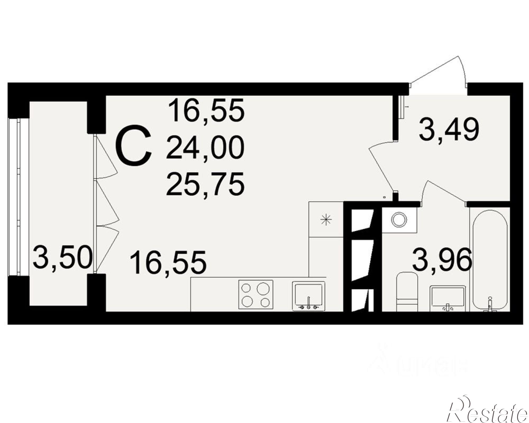 Купить квартиру за 3 270 250 рублей на Большая улица, 6А/1