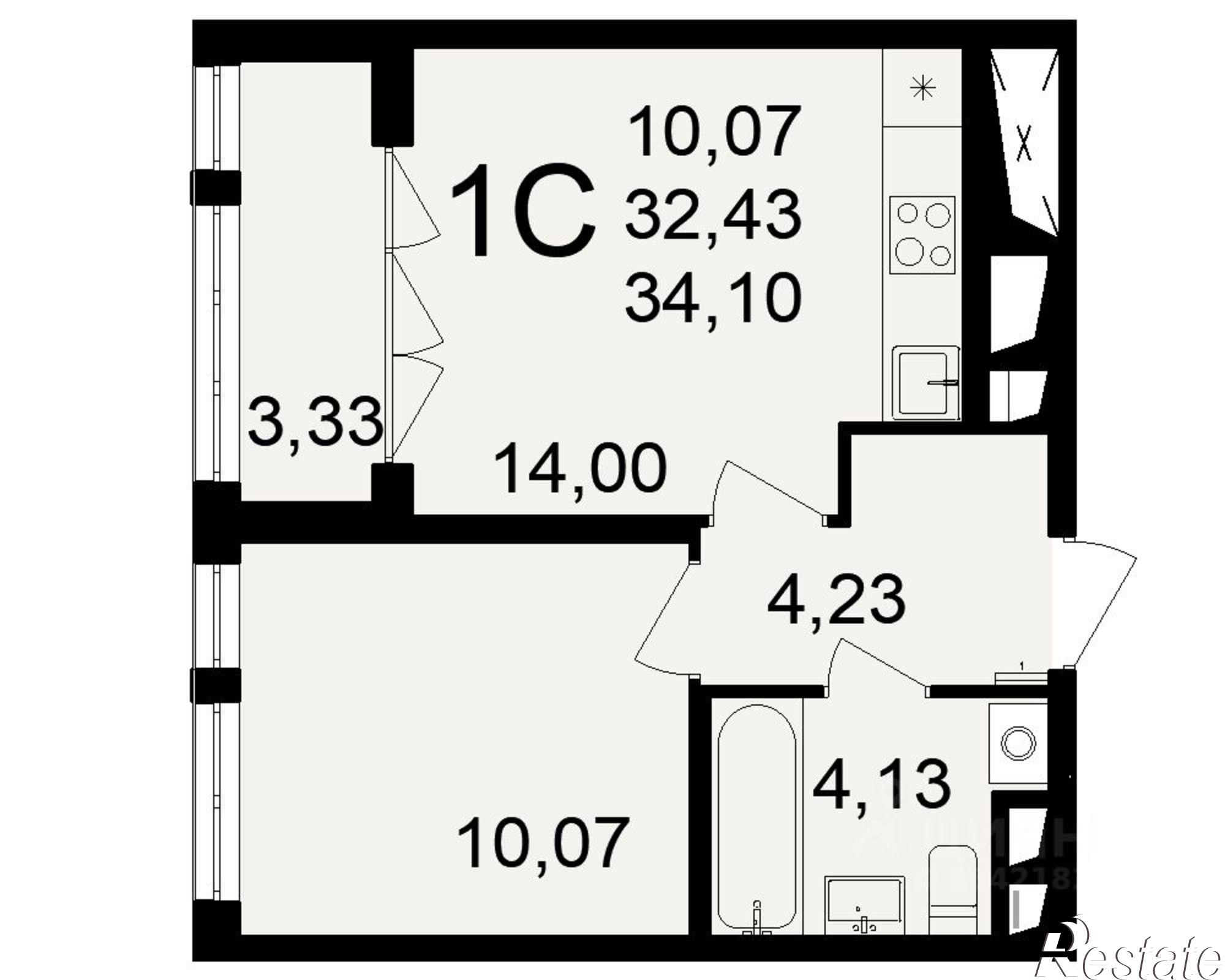 Купить квартиру за 4 092 000 рублей на посёлок Горелки, Большая улица