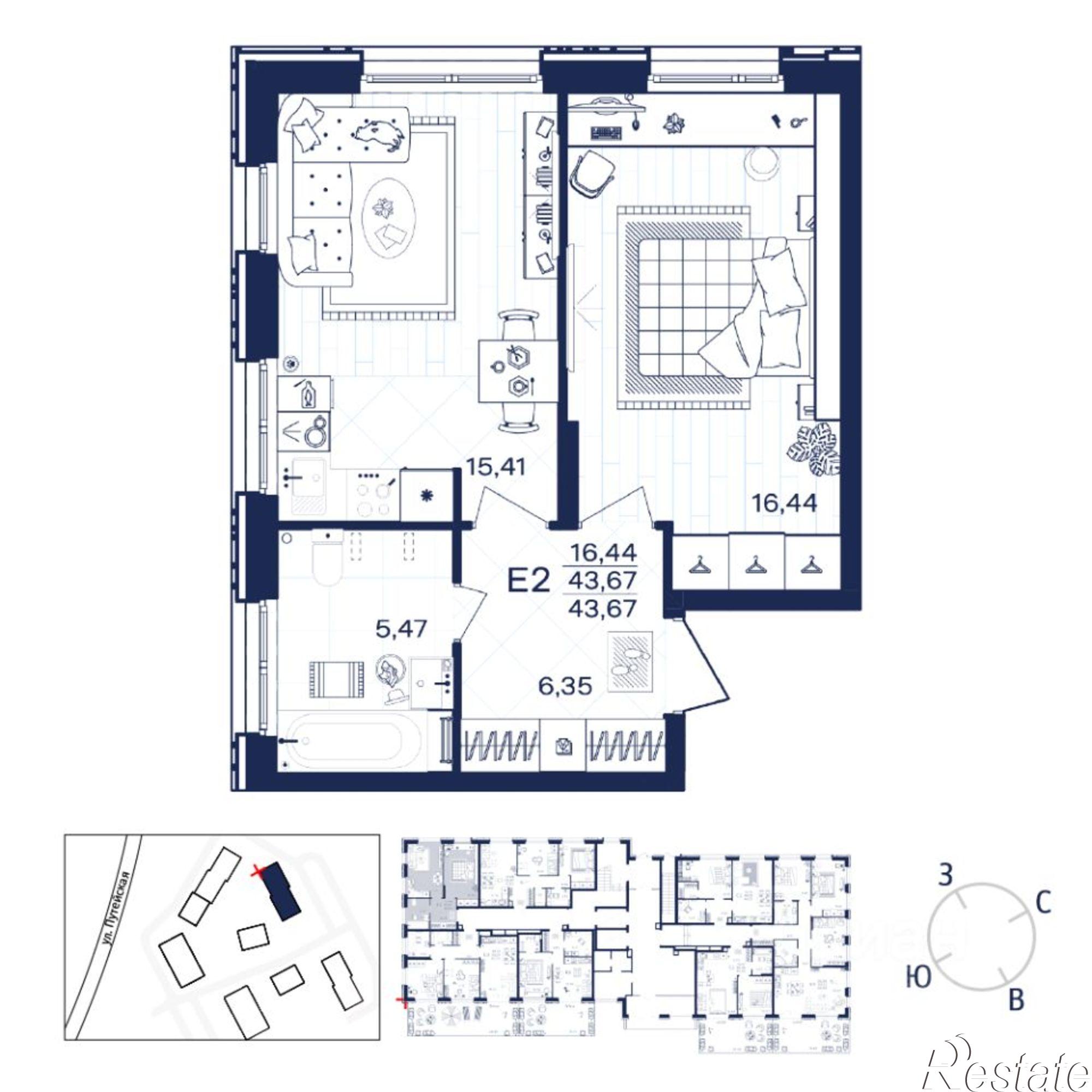 Купить квартиру за 6 999 000 рублей на Путейская улица, 13