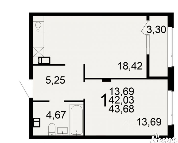 1-комн квартира в новом доме Самоварная улица, 1,  д. 1