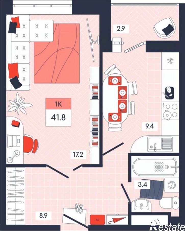 1-комн квартира в новом доме улица Академика Насоновой, 9,  д. 9