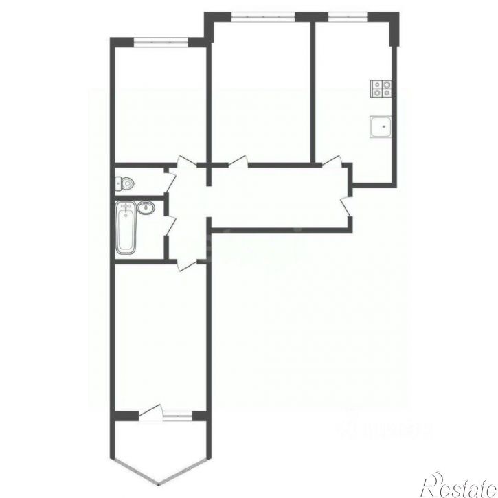 3-комн квартира