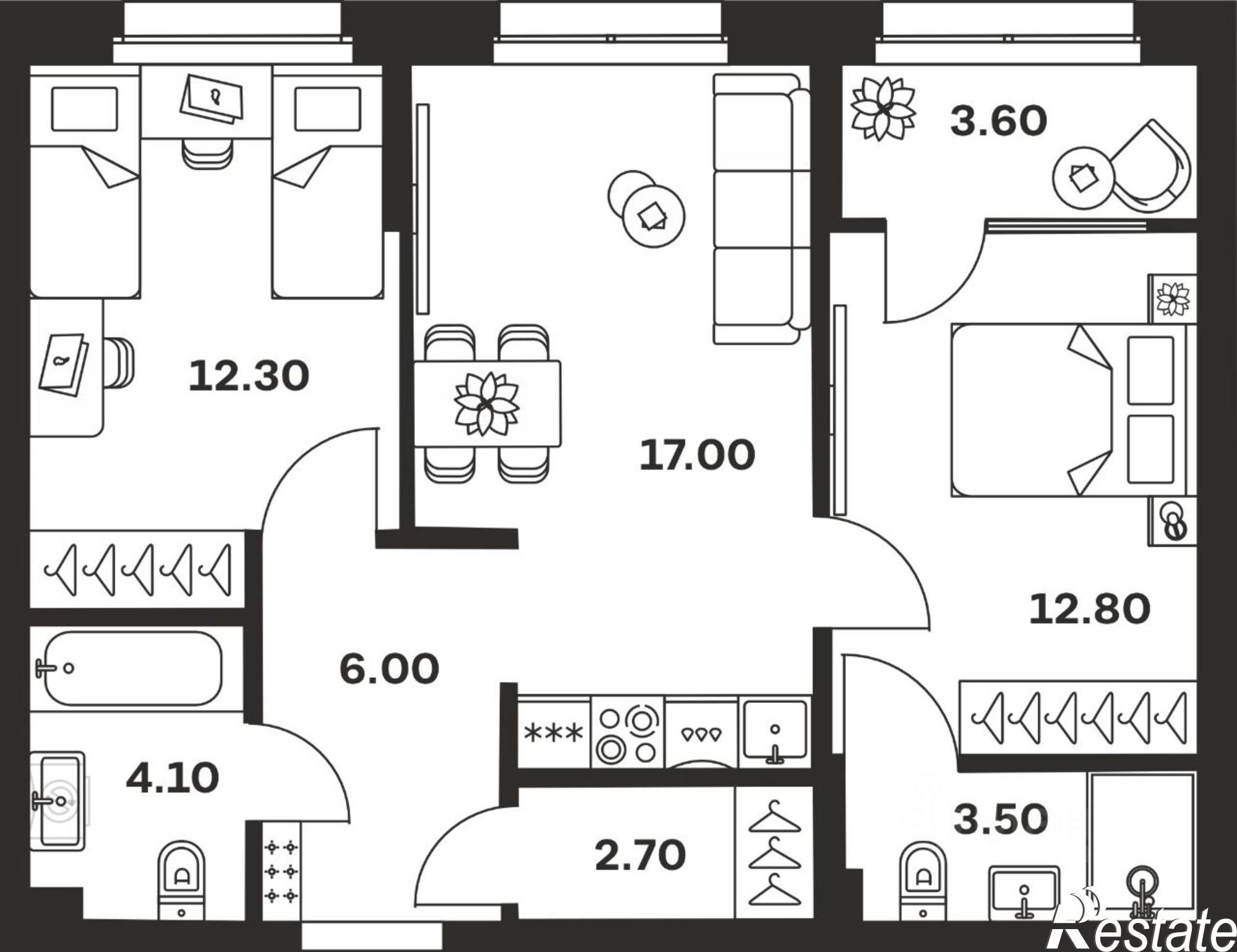 Купить квартиру за 9 555 050 рублей на ул Михеева, 7 А