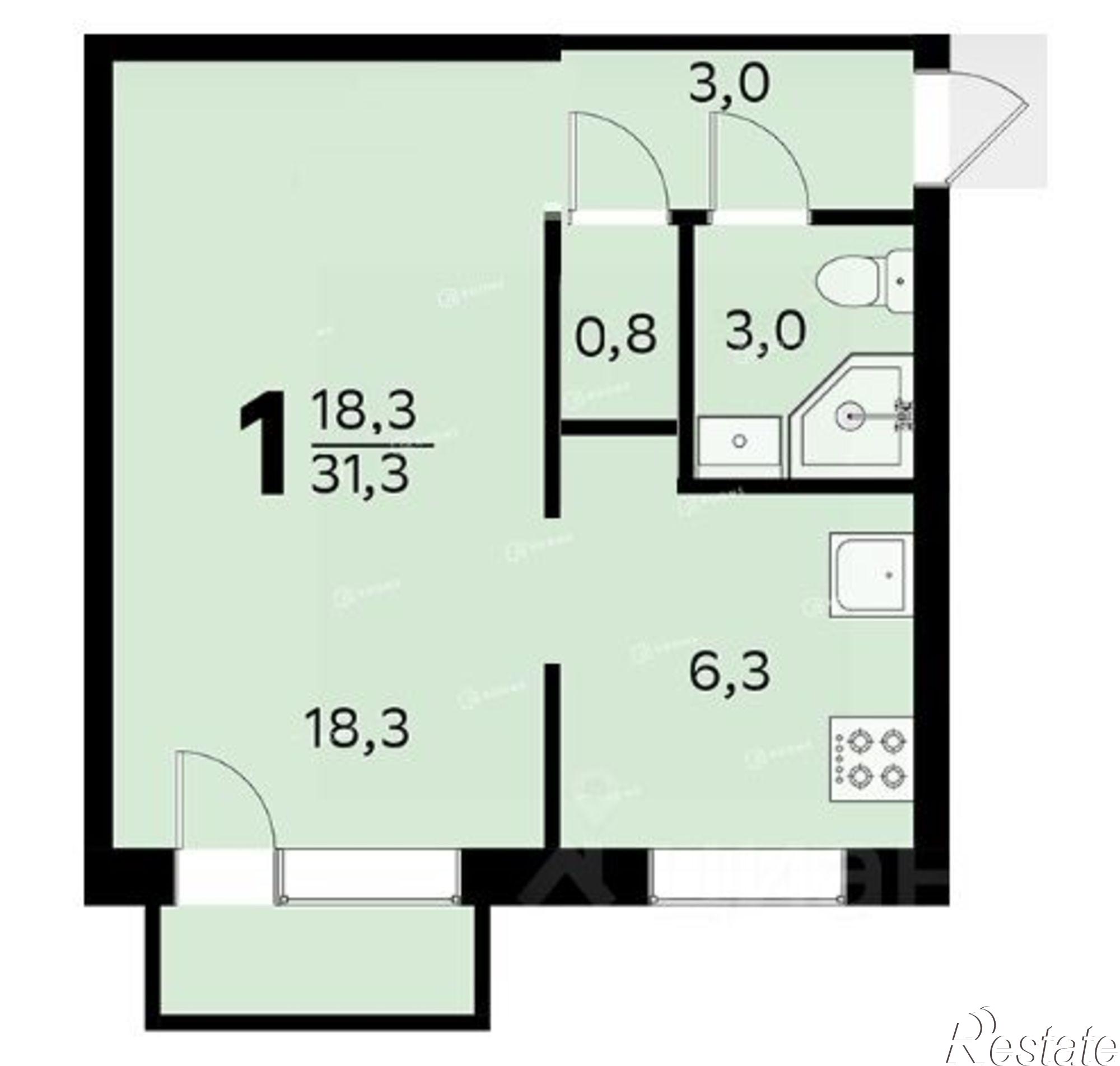 Купить квартиру за 3 770 000 рублей на Полюсная улица, 60