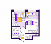 1-комн, 33 кв м, этаж 1/12 ул Купцов Гречихиных, 2