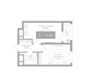 1-комн, 40 кв м, этаж 20/25 Торховский проезд, 4