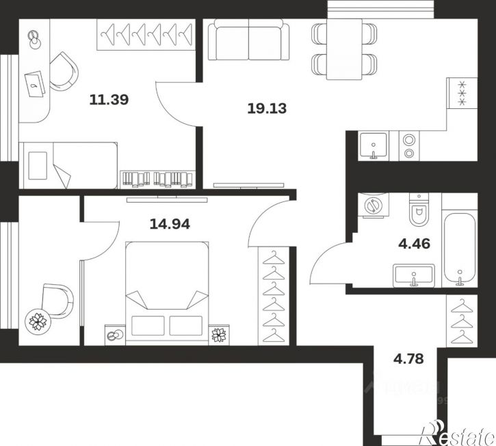 2-комн квартира в новом доме ул Академика Насоновой, 18,  д. 18
