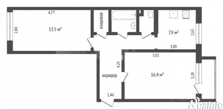 2-комн квартира Комсомольская улица, 22,  д. 22