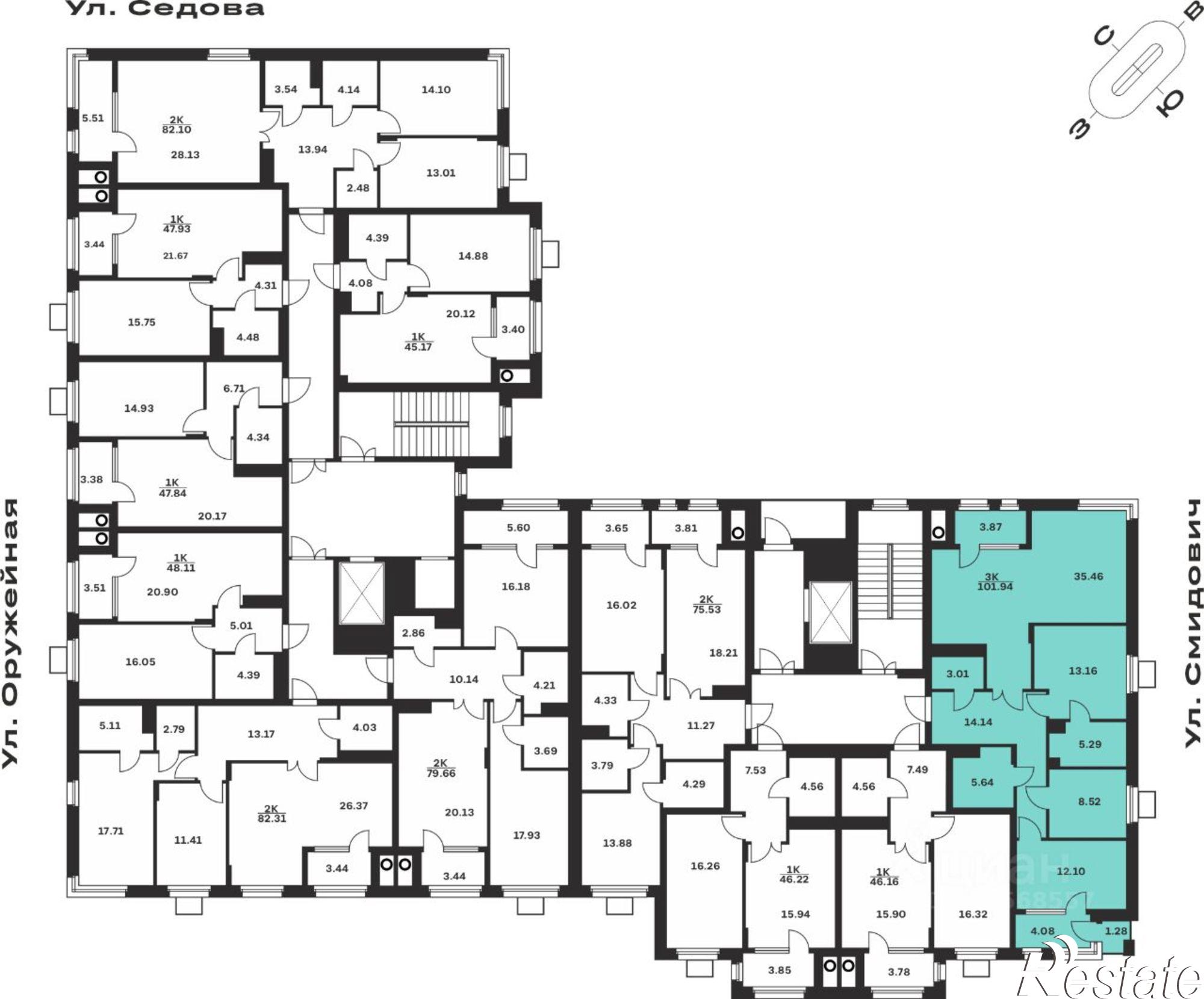 Купить квартиру за 15 328 000 рублей на ул Смидович, 18Б