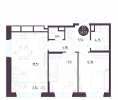 2-комн, 60 кв м, этаж 4/10 Большая улица, 8