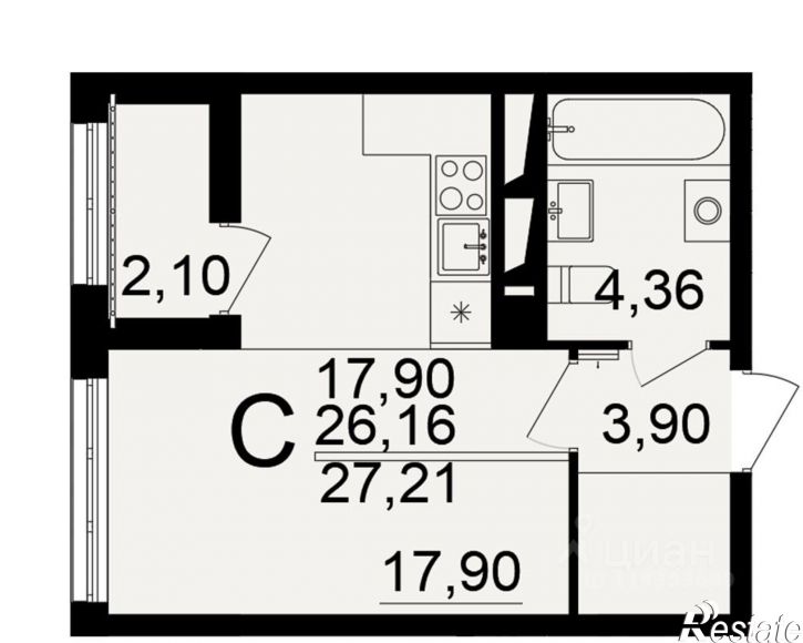 1-комн квартира в новом доме Большая улица, 6А/1,  д. 6А/1