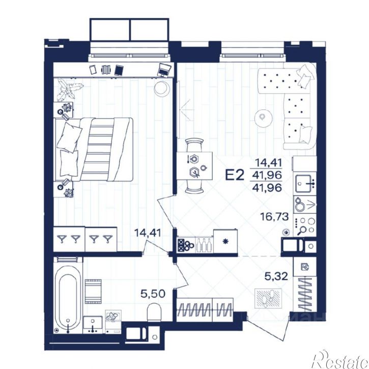 1-комн квартира в новом доме ул Путейская, 17,  д. 17