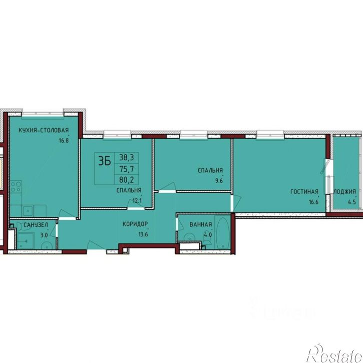 3-комн квартира в новом доме улица Аркадия Шипунова, 1,  д. 1