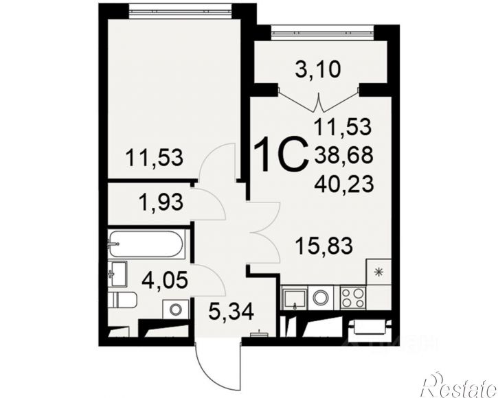 1-комн квартира в новом доме Одоевское шоссе, 73,  д. 73