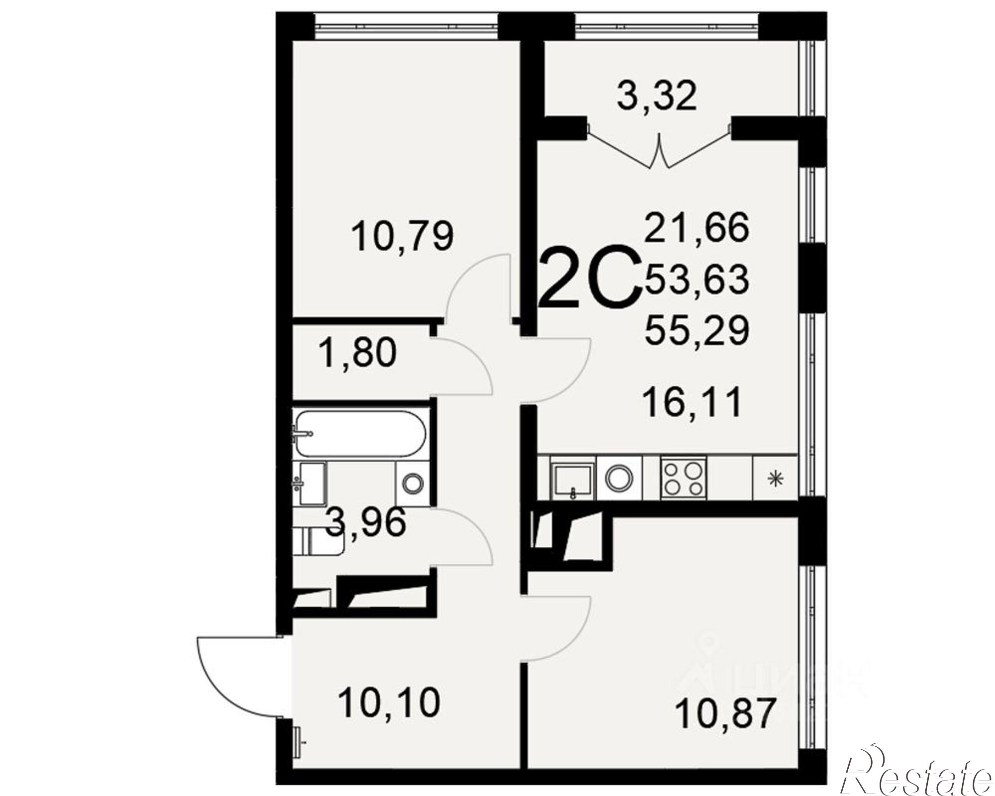 Купить квартиру за 6 137 190 рублей на Одоевское шоссе, 73