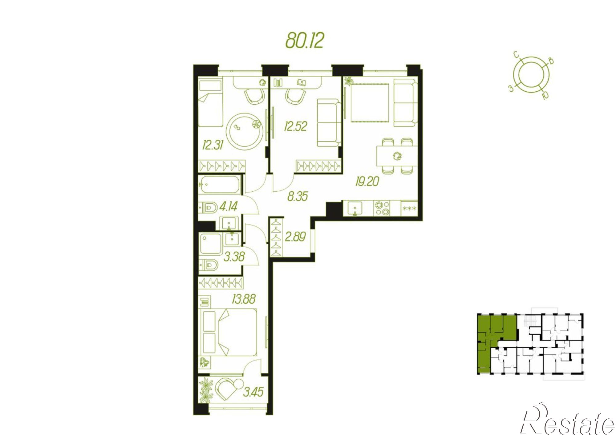 Купить квартиру за 8 813 200 рублей на Самоварная улица, 21