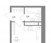 1-комн, 25.3кв м, этаж 6/10 Купцов Гречихиных ул, 10