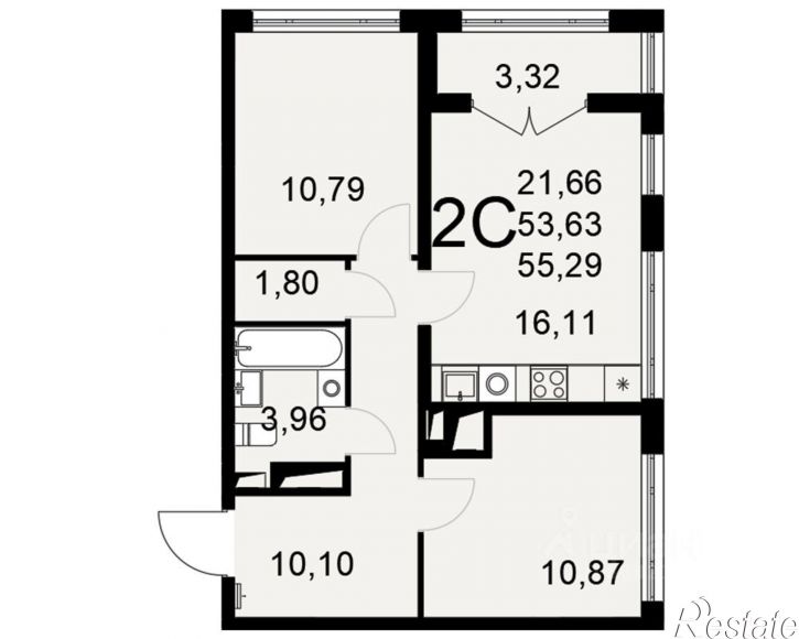 2-комн квартира в новом доме Одоевское шоссе, 73,  д. 73