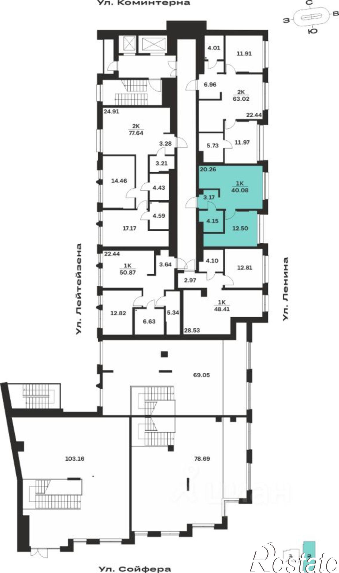 Купить квартиру за 9 058 080 рублей на ул Ленина, 16