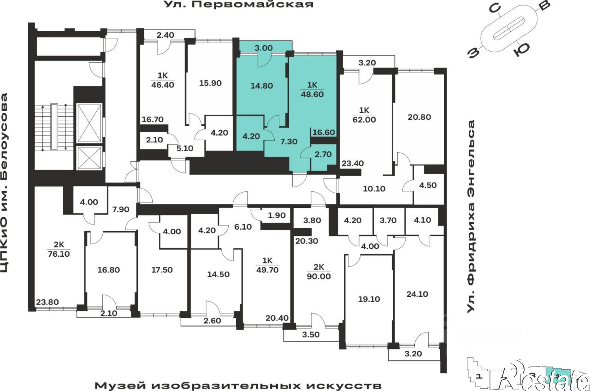 Купить квартиру за 14 725 800 рублей на ул Фридриха Энгельса, 62
