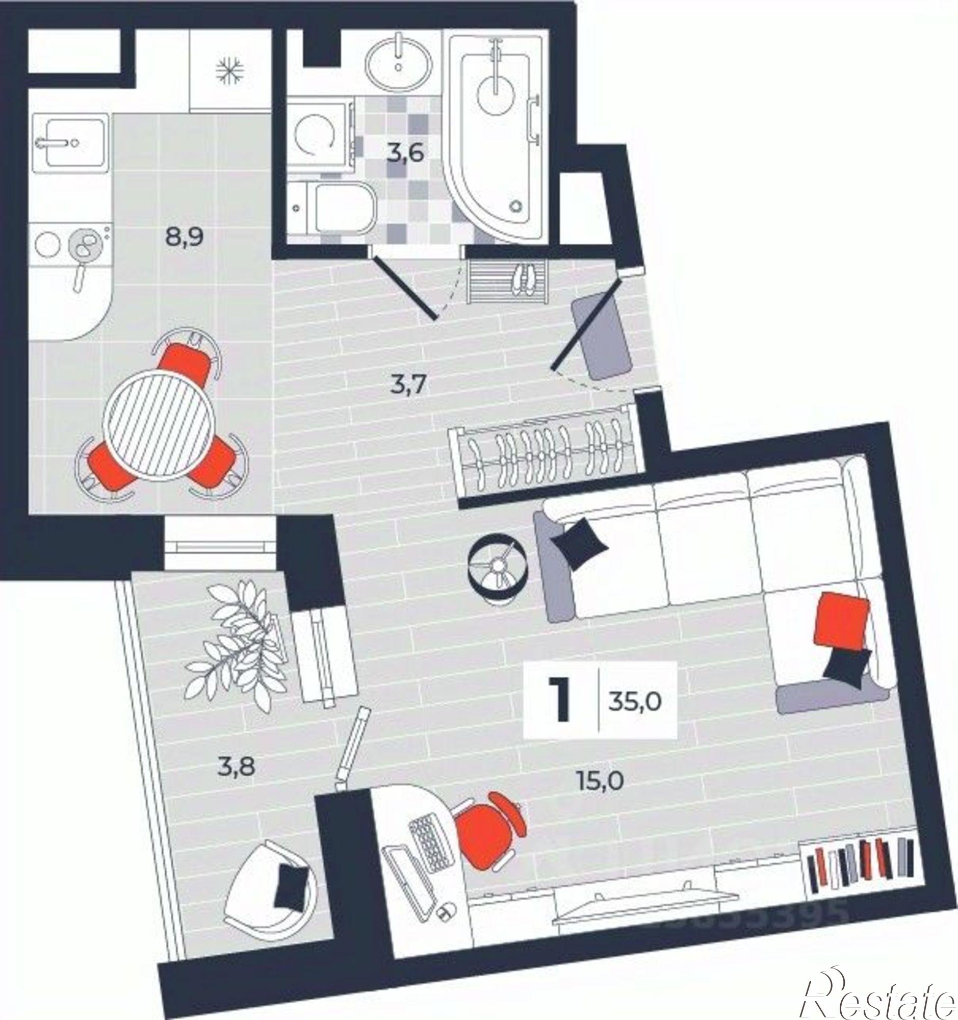 Купить квартиру за 5 145 000 рублей на улица Академика Насоновой, 1А