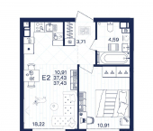 1-комн, 37 кв м, этаж 7/15 ул Путейская, 17