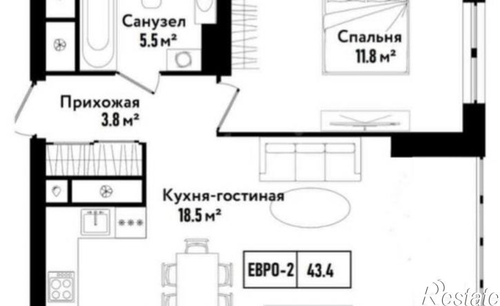 2-комн квартира ул Седова, 26 2,  д. 26 2,  к. 2