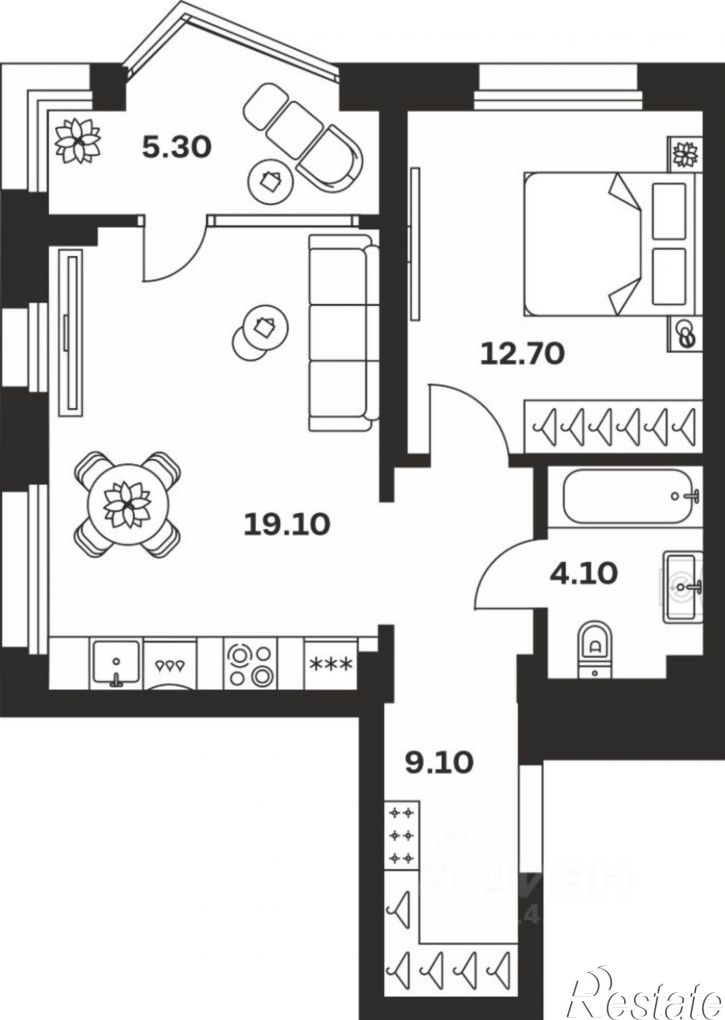 1-комн квартира в новом доме улица Михеева, 11,  д. 11