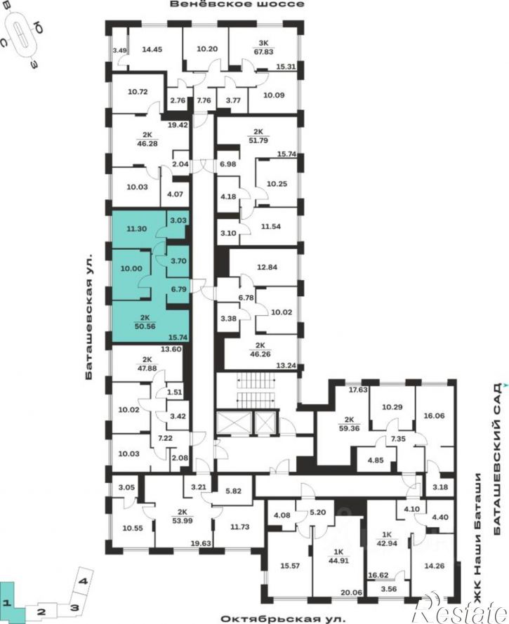 2-комн квартира в новом доме Самоварная улица