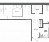 2-комн, 47кв м, этаж 2/2 улица Клюева, 8