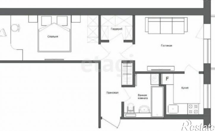 2-комн квартира улица Клюева, 8,  д. 8