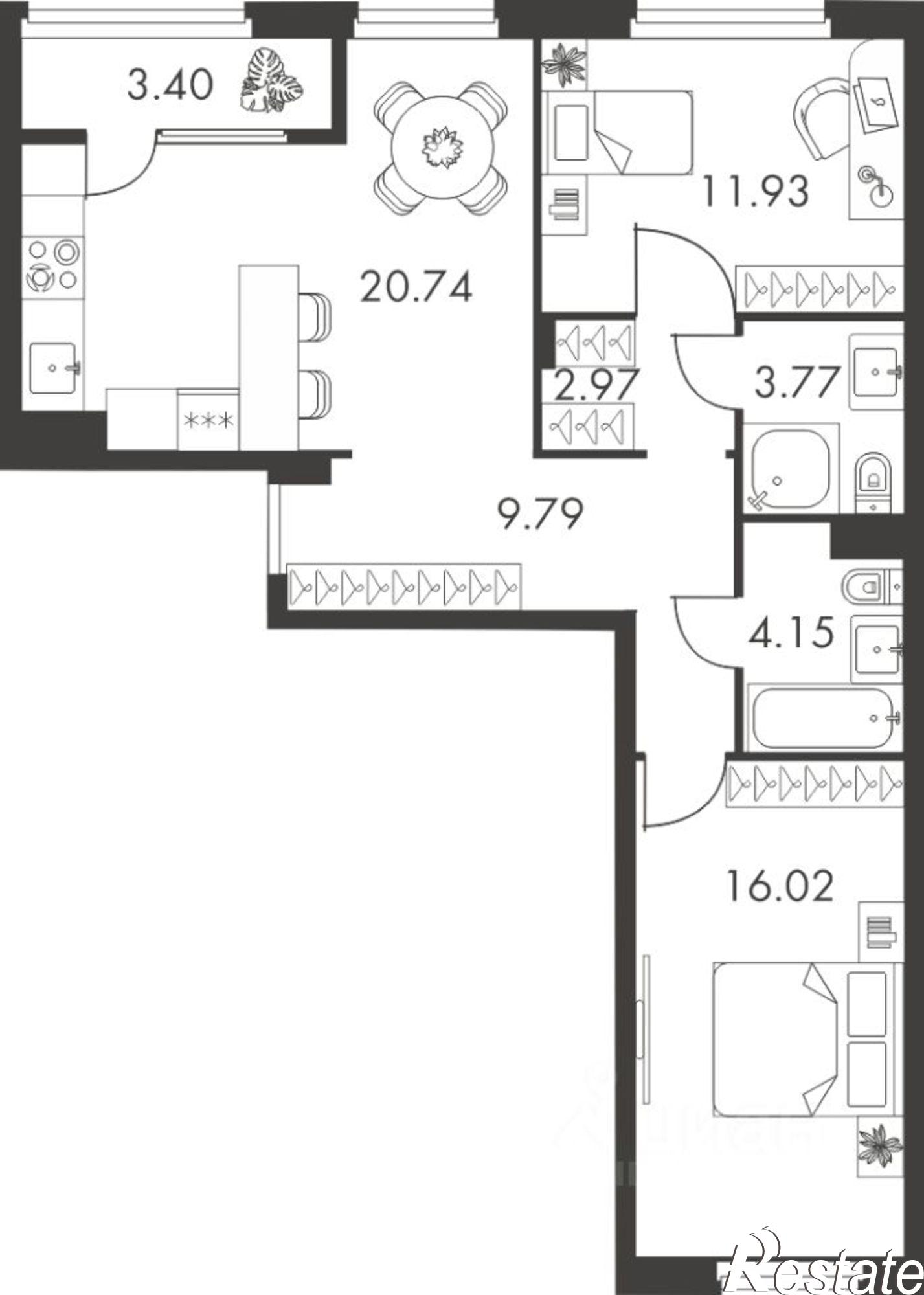 Купить квартиру за 8 004 700 рублей на улица Карпова, 103А