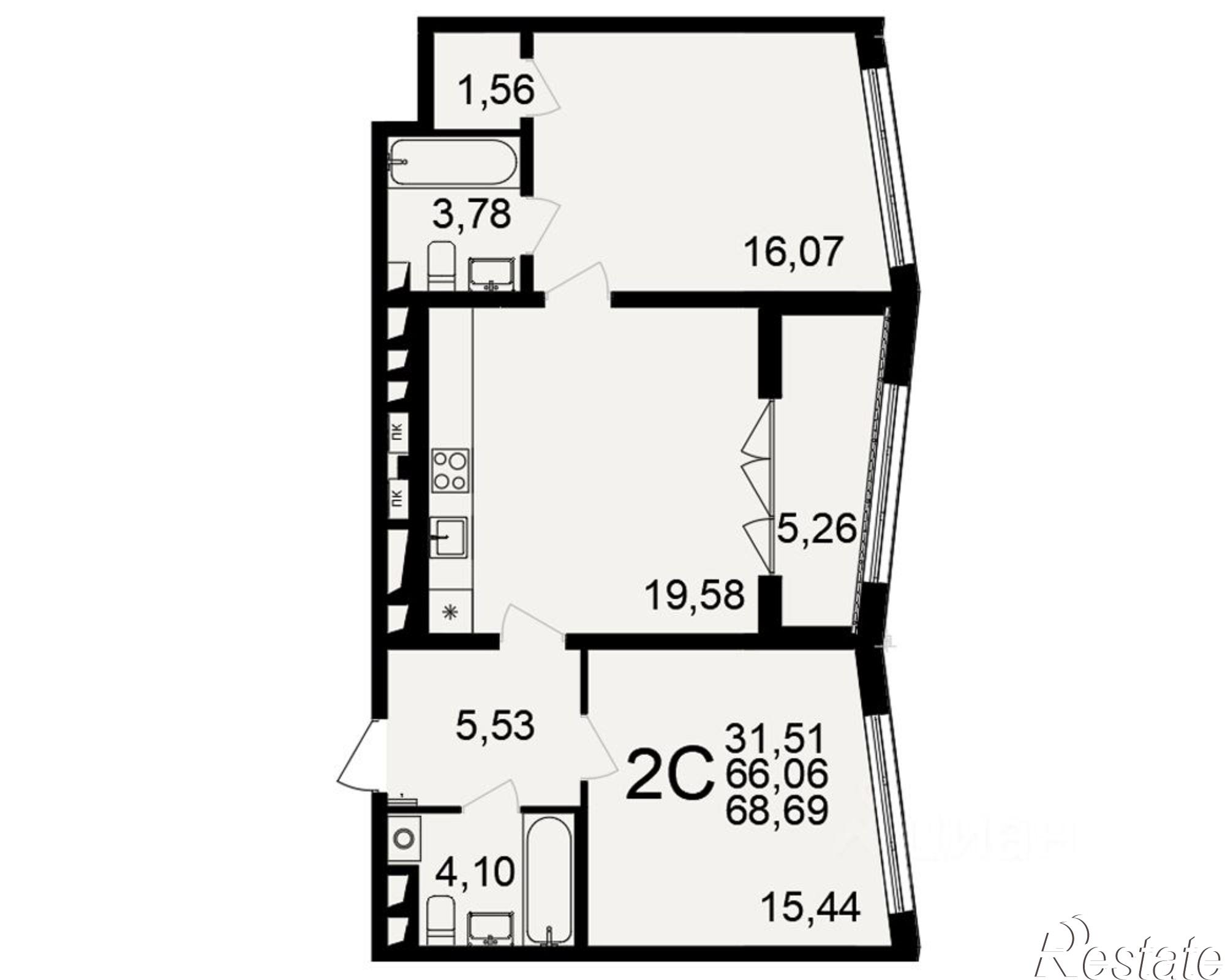 Купить квартиру за 7 761 970 рублей на посёлок Горелки, Большая улица