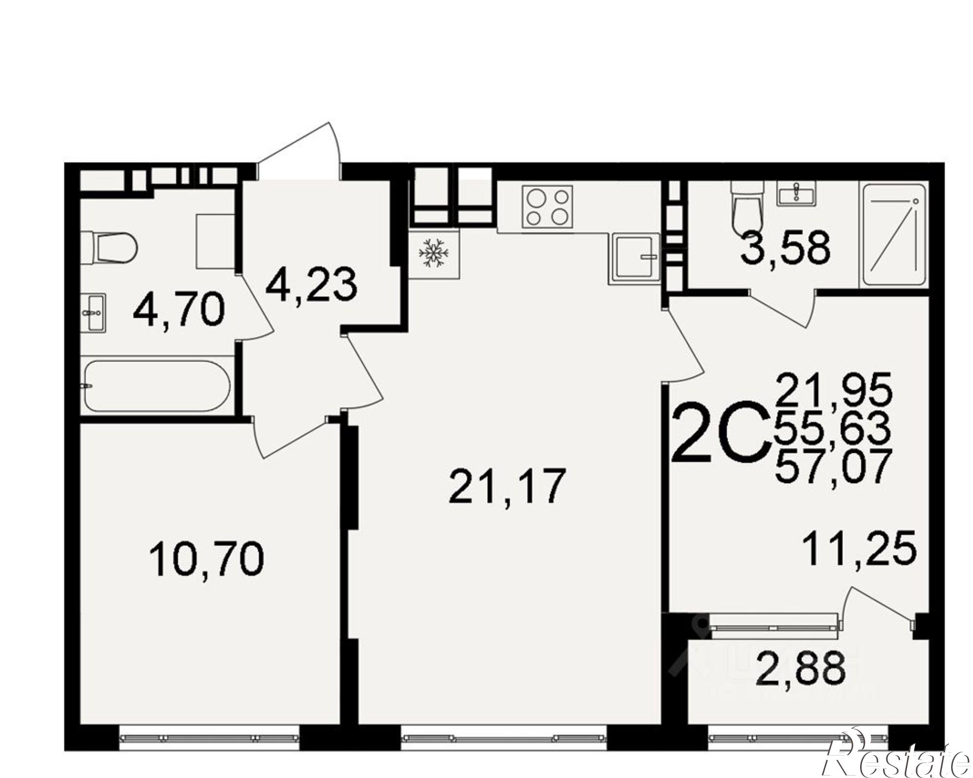 Купить квартиру за 7 533 240 рублей на Венёвское шоссе