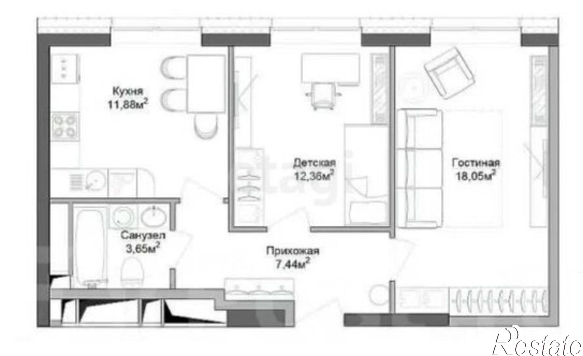 Купить квартиру за 5 850 000 рублей на улица Белкина, 1А