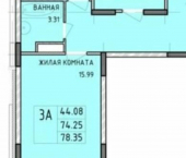 3-комн, 80кв м, этаж 12/14 Рязанская улица, 19