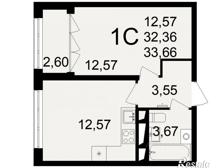 1-комн квартира в новом доме Большая улица, 6А/1,  д. 6А/1