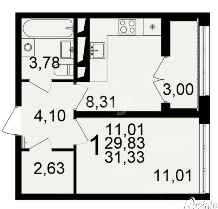 1-комн квартира в новом доме Большая улица, 6А/1,  д. 6А/1
