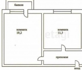2-комн, 40кв м, этаж 1/5 улица Циолковского, 2В
