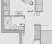 1-комн, 37кв м, этаж 8/22 улица Академика Насоновой, 9Б
