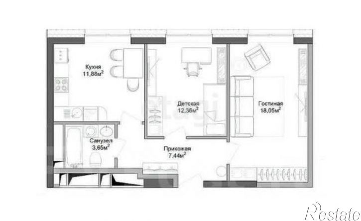 3-комн квартира ул Фрунзе, 4,  д. 4