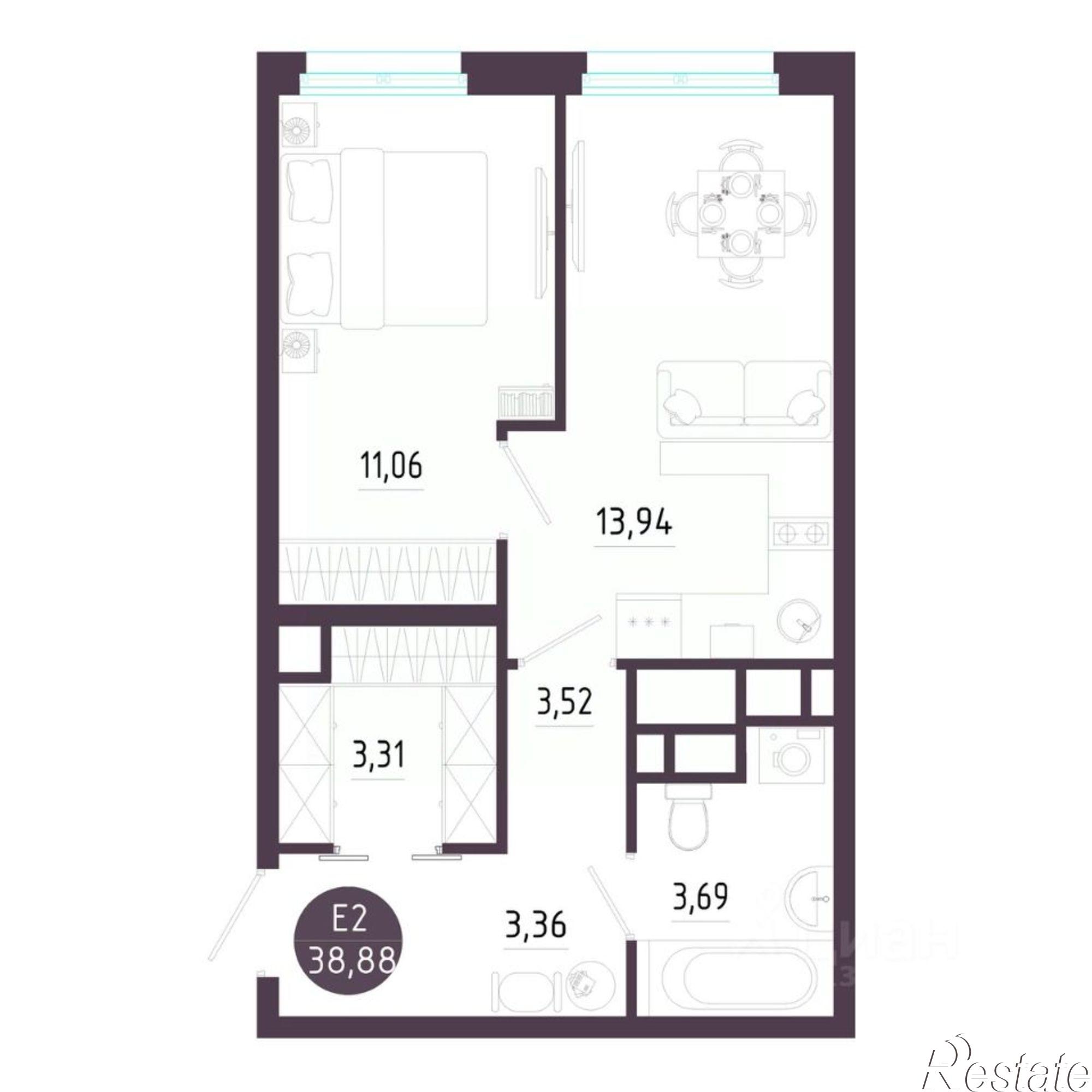 Купить квартиру за 4 703 310 рублей на Большая улица, 8